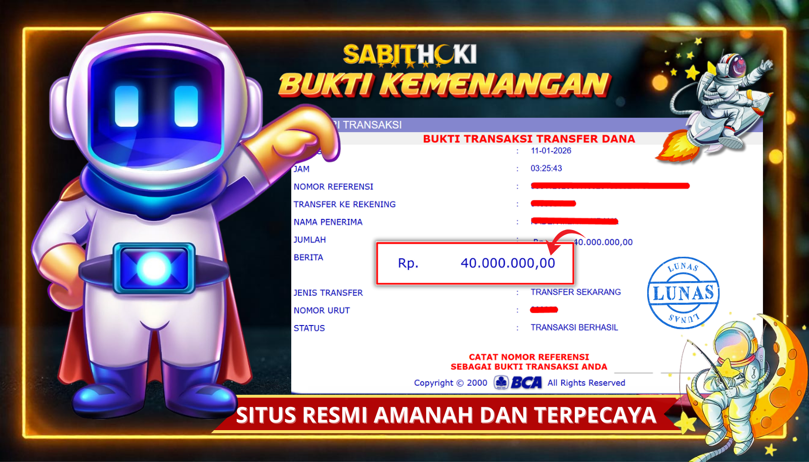 SELAMAT KEPADA MEMBER SETIA SABITHOKI BERHASIL JACKPOT DI PERMAINAN SPACEMAN